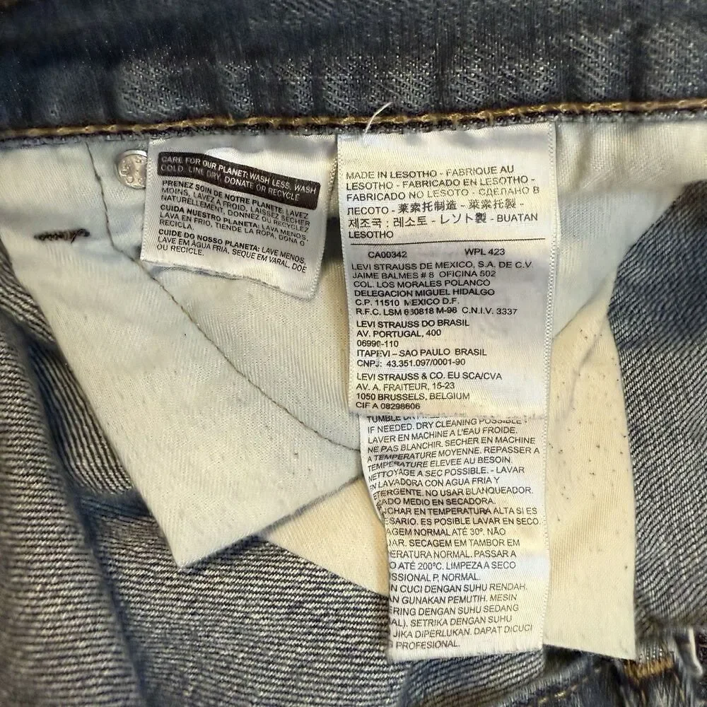 Levis Jeans Mens 48x32 Blue 559 Relaxed Straight Leg Medium Wash Denim Workwear